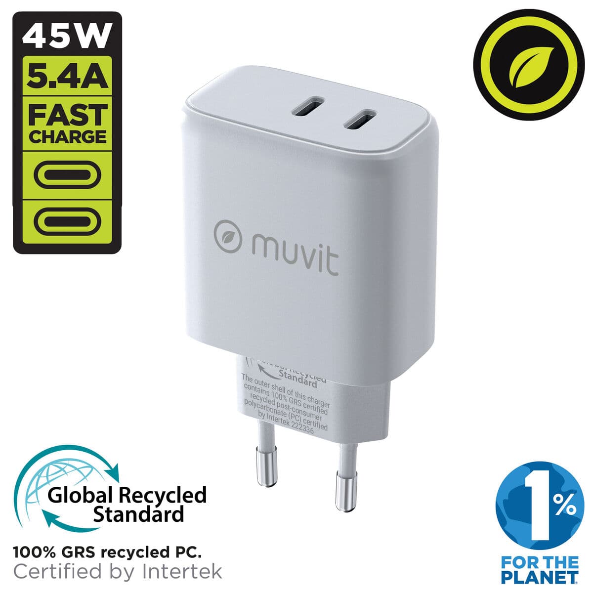 Chargeur mural Muvit for Change HC-175 Blanc 20 W 45 W - Image 2