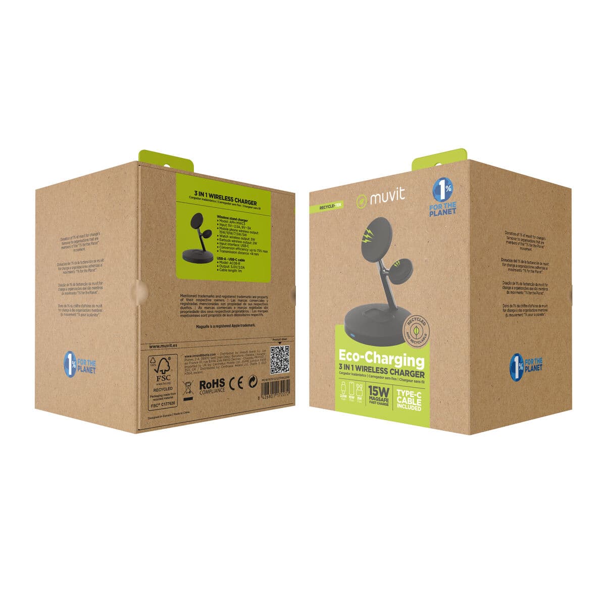 Cargador Inalámbrico Muvit for Change APH-MWC3 Negro - Image 12