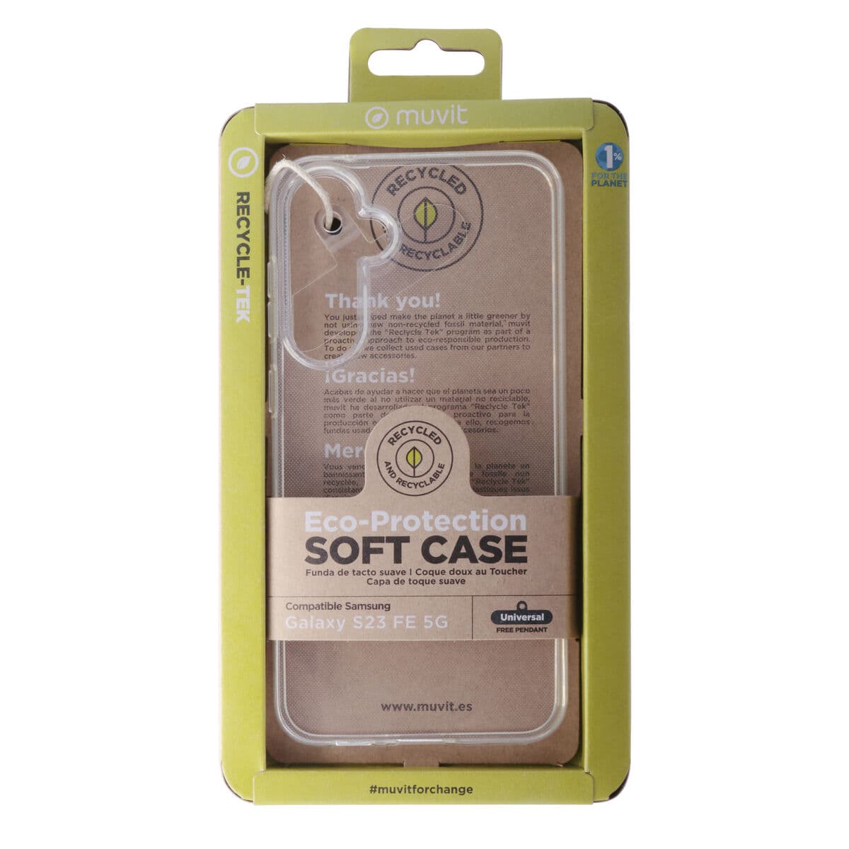 Protection pour téléphone portable Muvit for Change Galaxy S23 FE 5G Transparent Samsung Galaxy S23 Ultra - Image 3