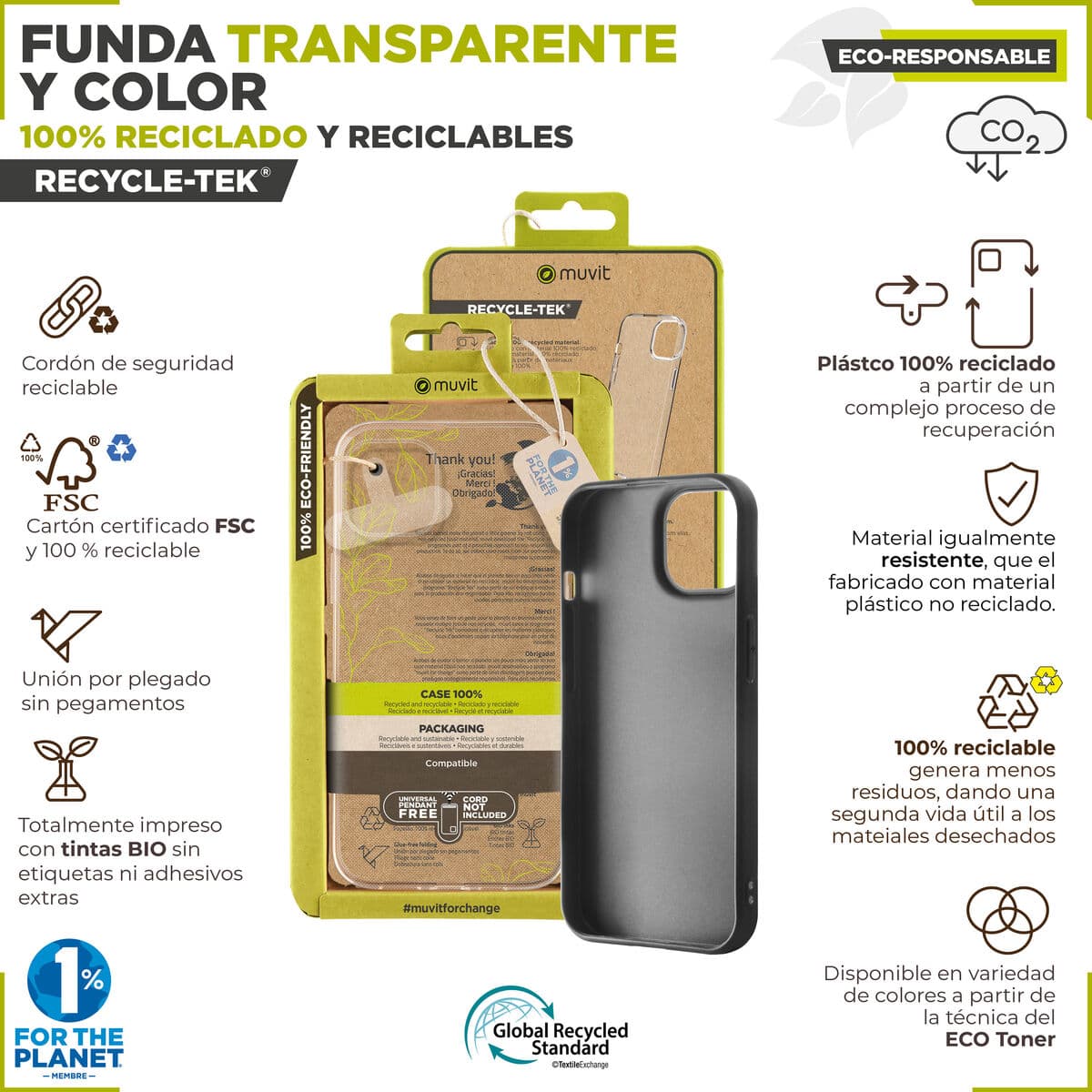 Protection pour téléphone portable Muvit for Change Galaxy S23 FE 5G Transparent Samsung Galaxy S23 Ultra - Image 5