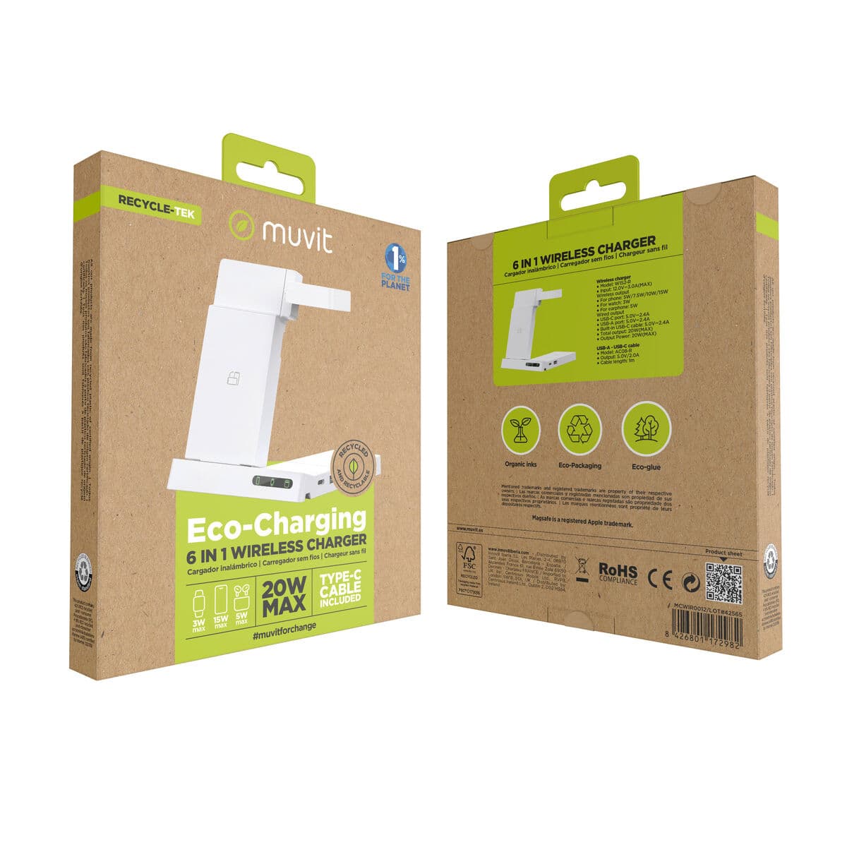 Cargador Inalámbrico Muvit MCWIR0012 Blanco - Image 11