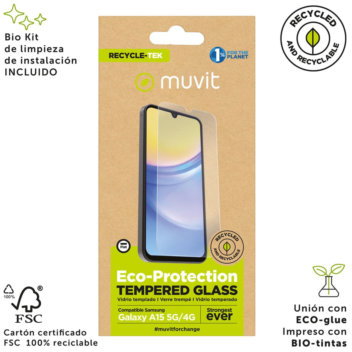 Film Protecteur pour Téléphone Portable Muvit for Change Galaxy A15 4G/5G - Image 3