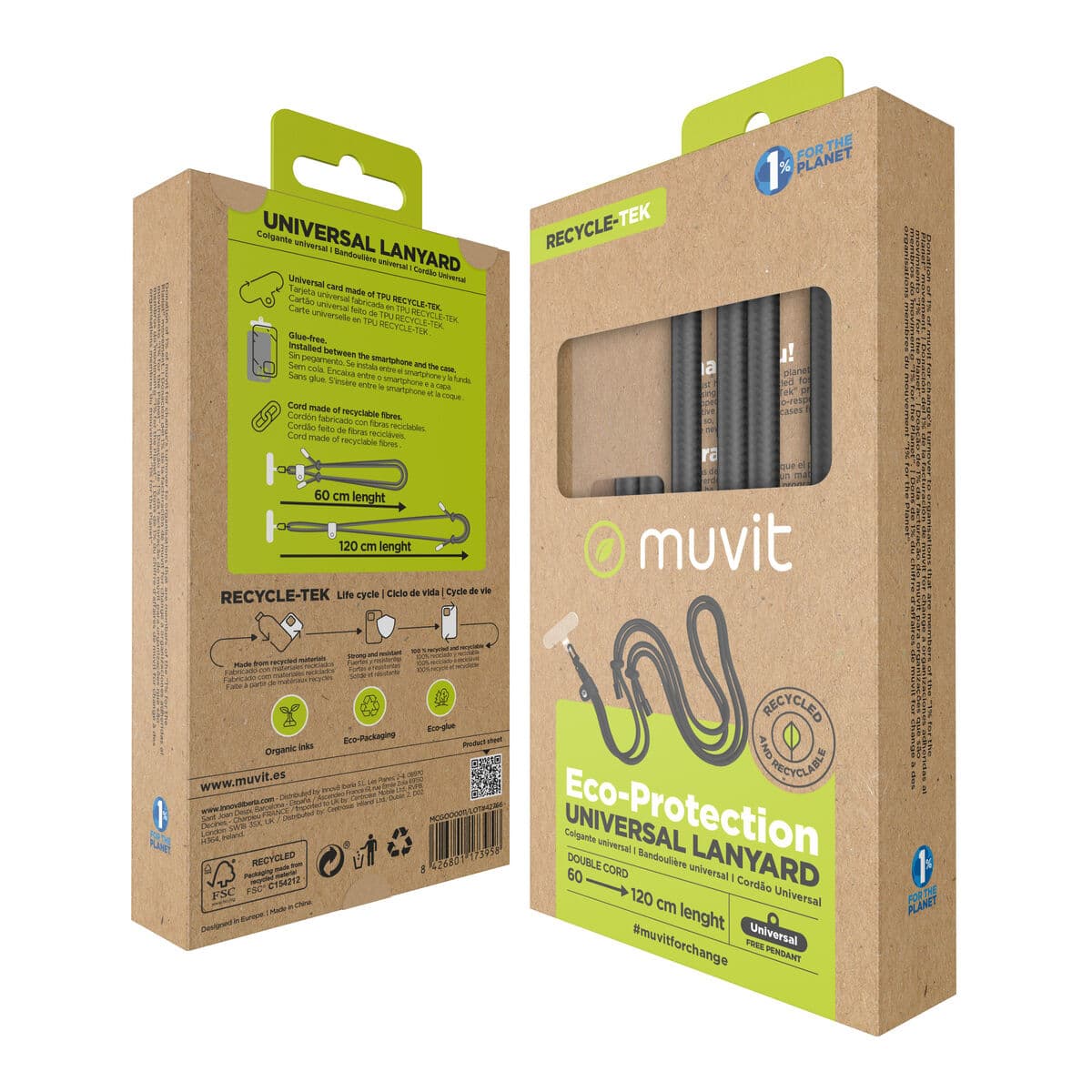Cordon pour téléphone mobile Muvit for Change Noir - Image 9