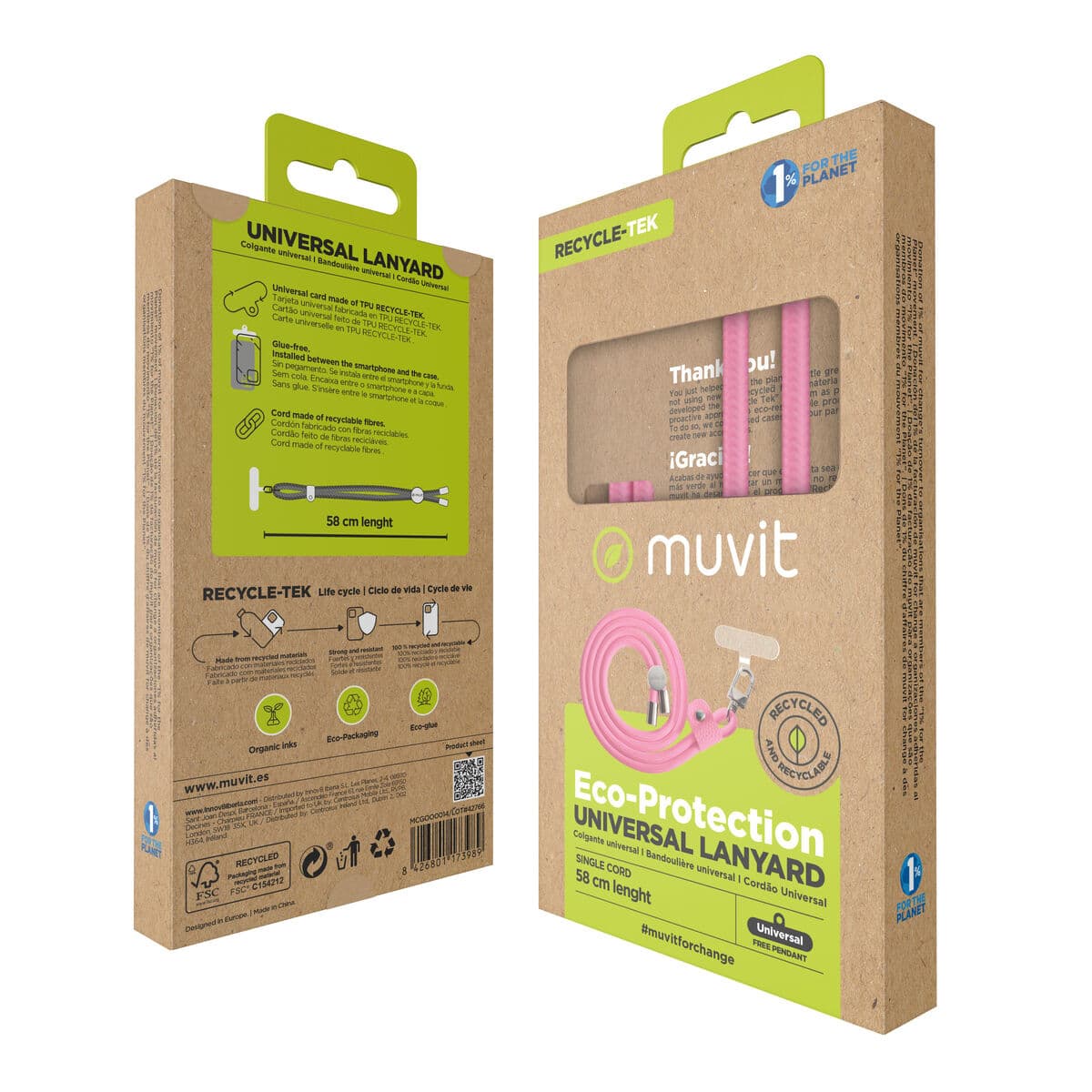 Cordon pour téléphone mobile Muvit for Change Rose - Image 7