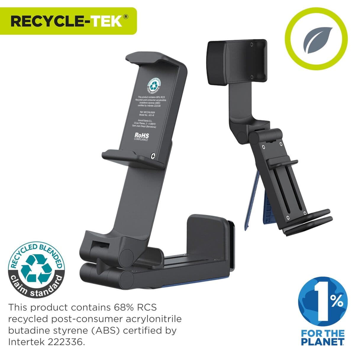 Moniasentoinen kännykkäteline kiinnittimellä Muvit MCCHL0009 Musta Muovinen - Image 6