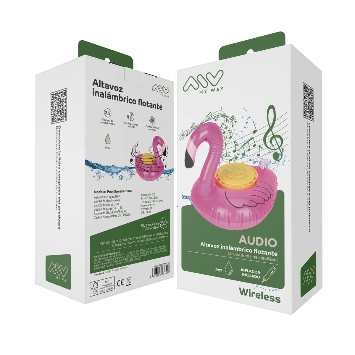 Nešiojamos Bluetooth garso kolonėlės Myway Flamingo - Image 5