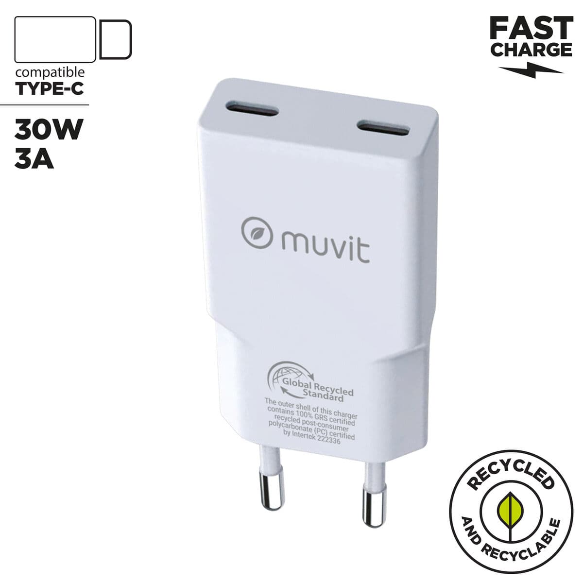 Caricabatterie per Auto Muvit for Change HC-263C Bianco 30 W - Image 3