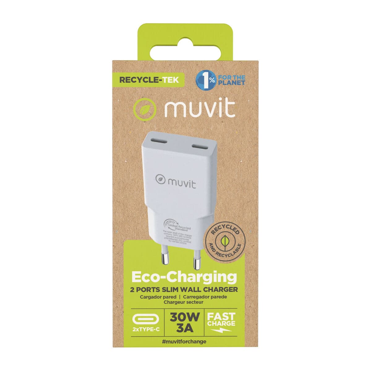 Caricabatterie per Auto Muvit for Change HC-263C Bianco 30 W - Image 4
