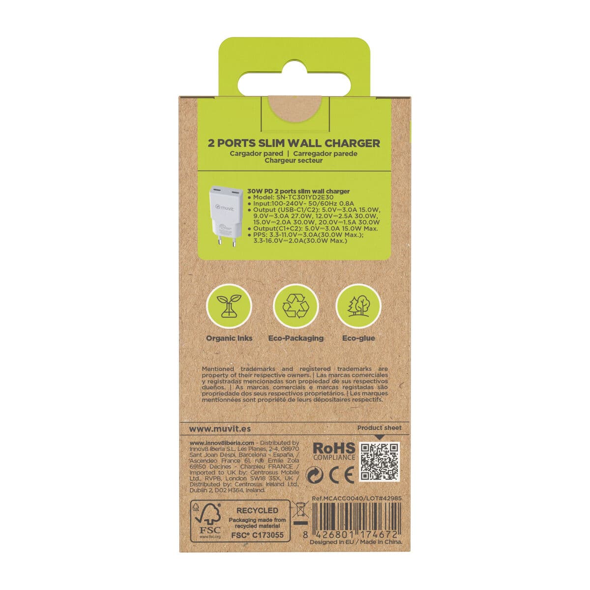 Caricabatterie per Auto Muvit for Change HC-263C Bianco 30 W - Image 7