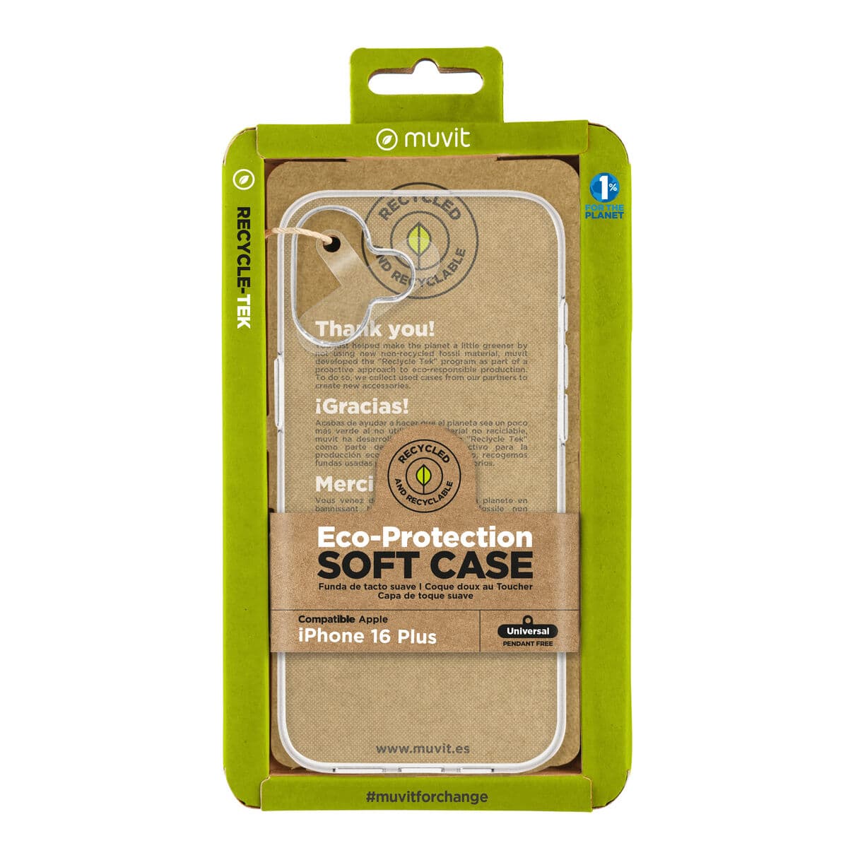 Protection pour téléphone portable Muvit for Change iPhone 16 Plus