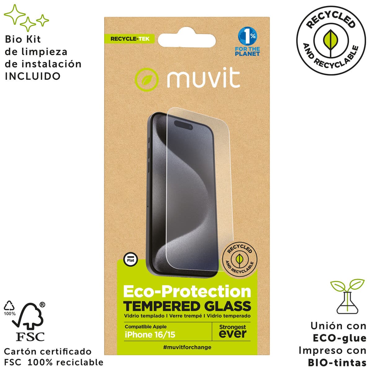 Protector de Ecran pentru Mobil Muvit for Change - Image 4