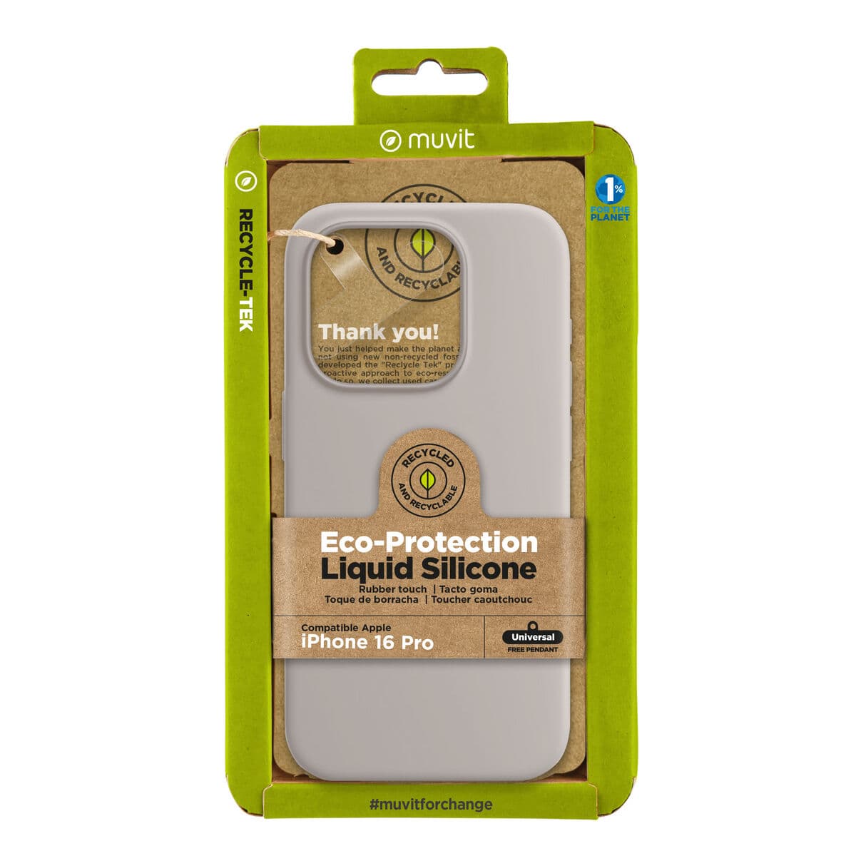 Protection pour téléphone portable Muvit for Change iPhone 16 Pro Nude
