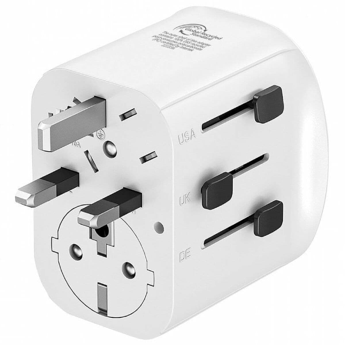muvit for change adaptador Universal de viaje 2 USB-A + USB-C 15W