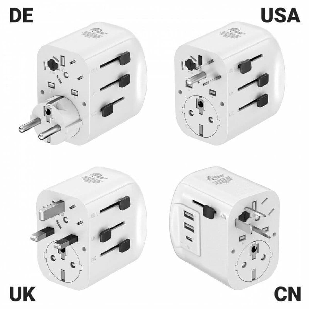 Univerzalni putni adapter za utičnicu Muvit MCADP0006 Bijela 150 W 15 w - Image 4
