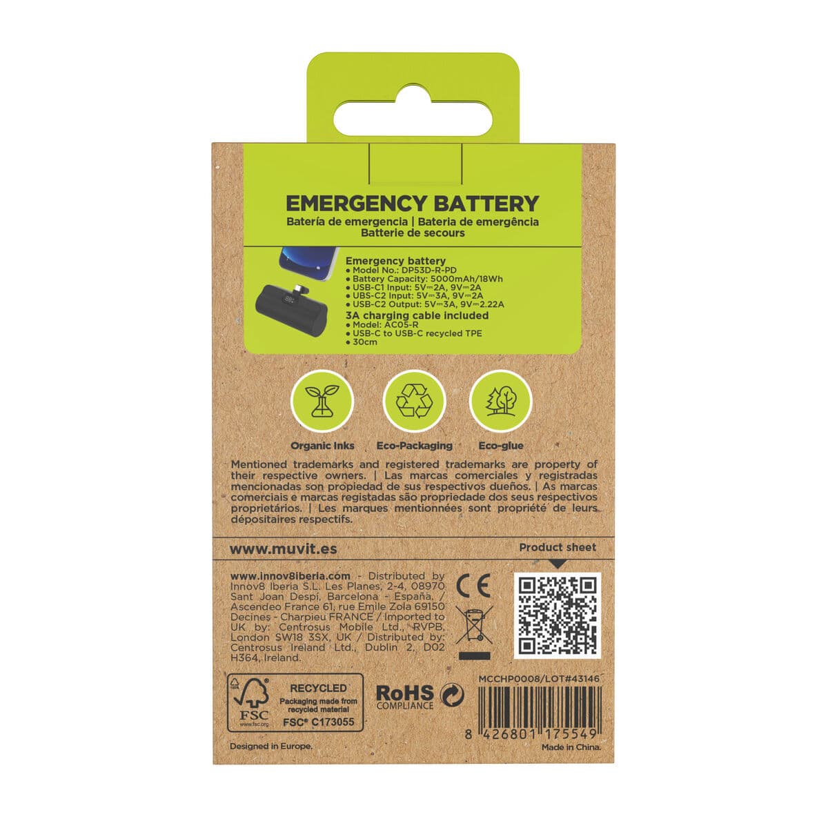 Powerbank Muvit for Change DP53D-R-PD Nero 5000 mAh - Image 16