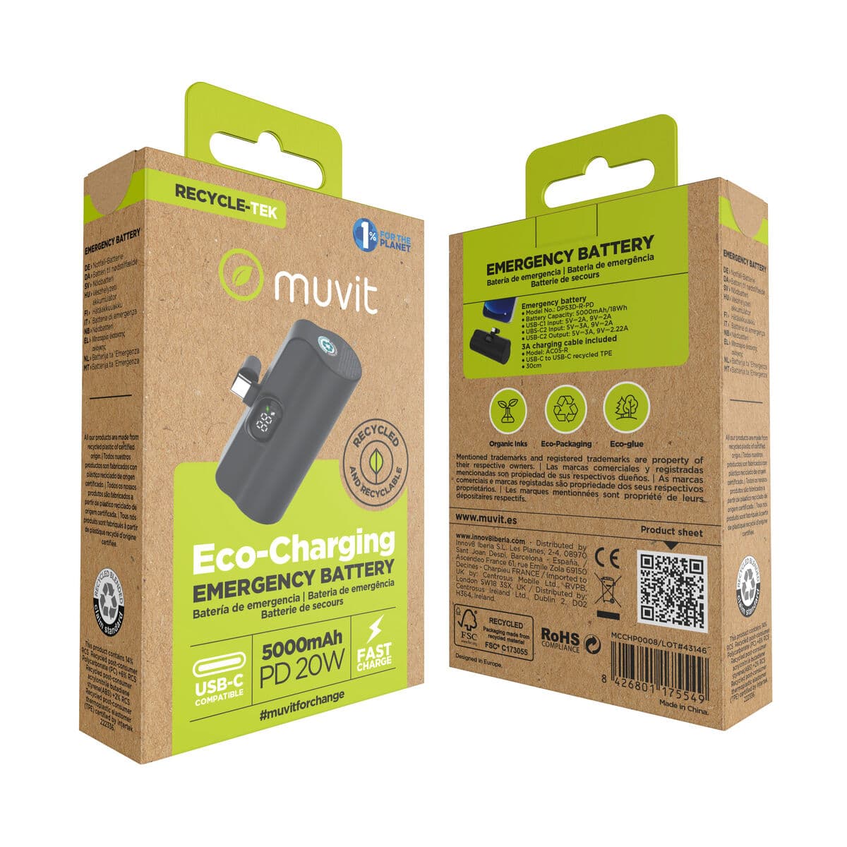 Powerbank Muvit for Change DP53D-R-PD Nero 5000 mAh - Image 17