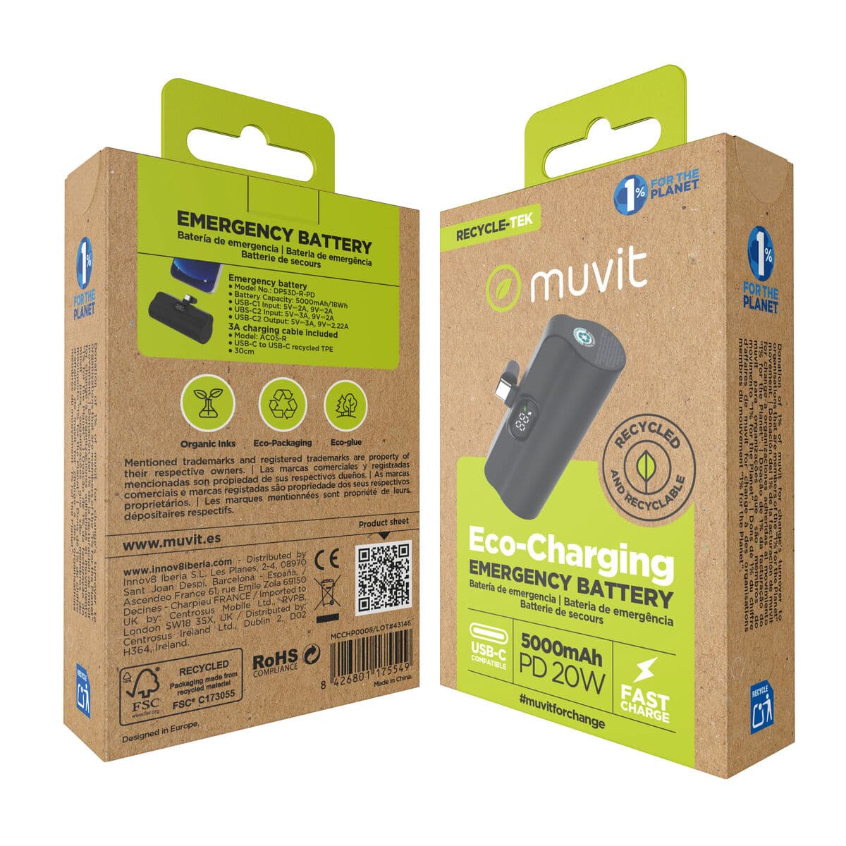 Powerbank Muvit for Change DP53D-R-PD Nero 5000 mAh - Image 18
