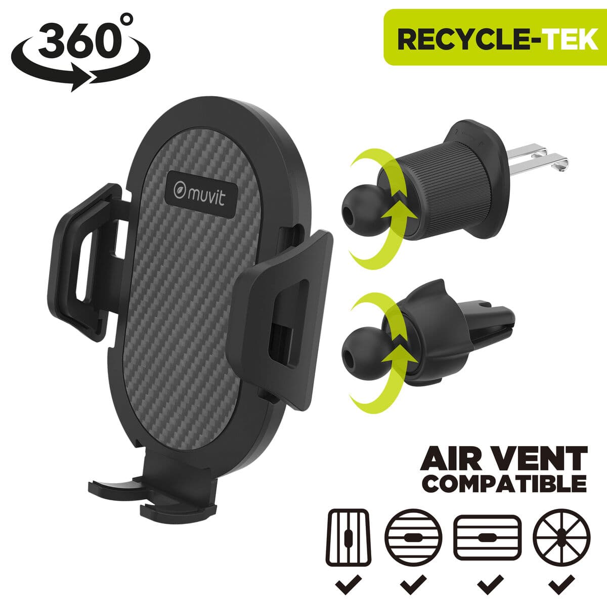 Bilhållare Muvit Svart 7" - Image 2