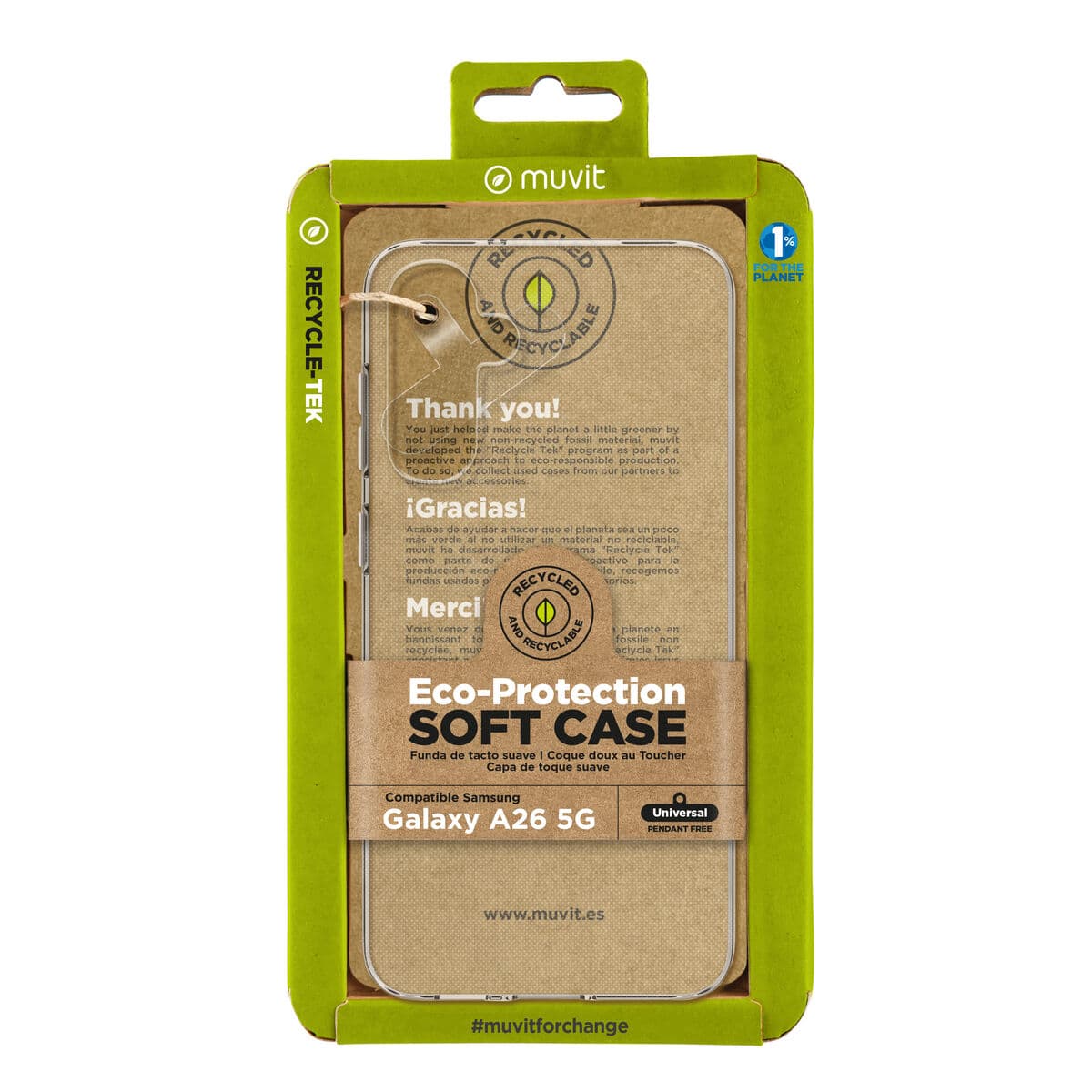 Protection pour téléphone portable Muvit for Change Galaxy A26 5G Transparent