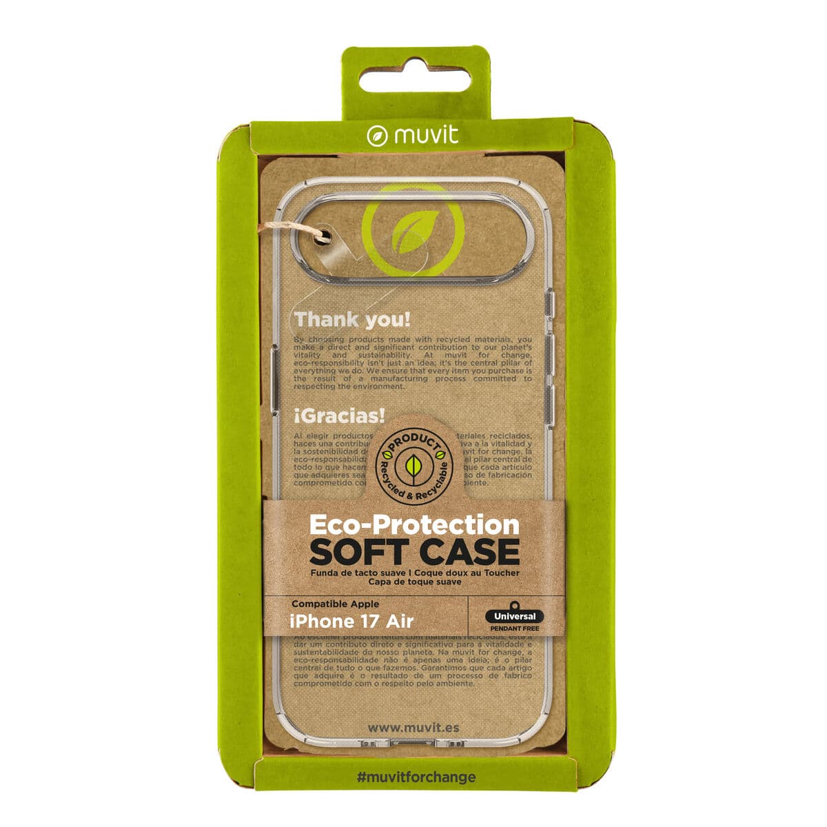 Mobilfodral Muvit for Change iPhone Air Transparent