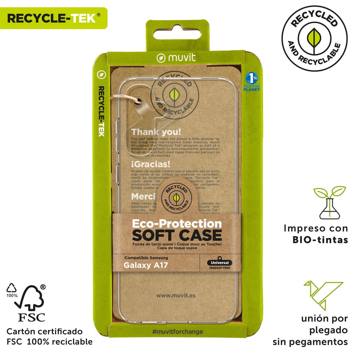 Mobilfodral Muvit for Change Galaxy A17 Transparent - Image 3