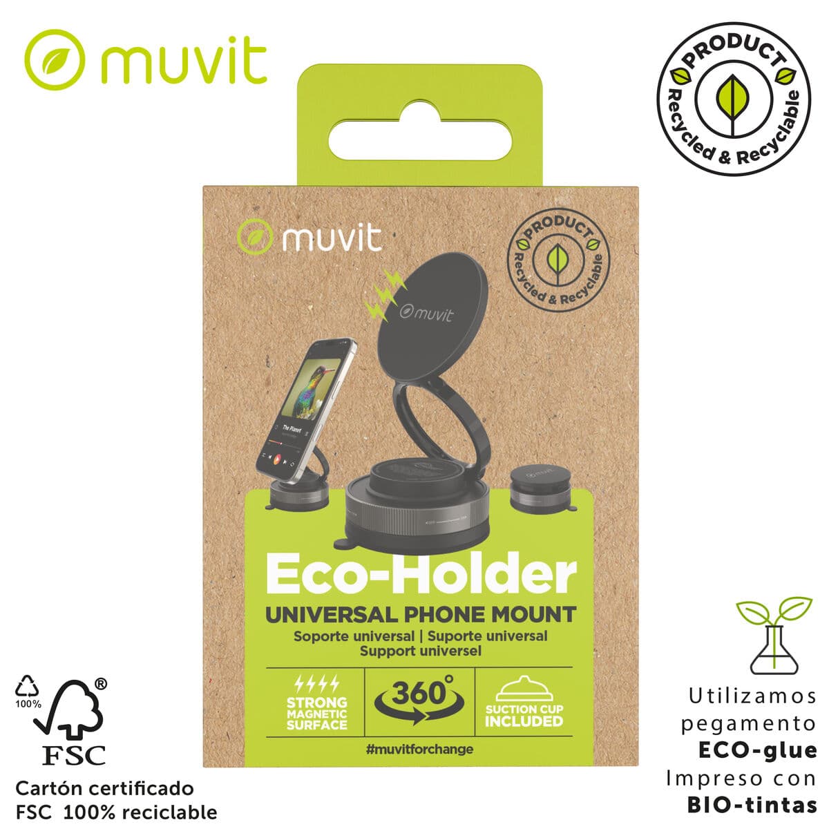 Universal Mobilhållare för Bilen Muvit MCCHL0035 Svart - Image 11