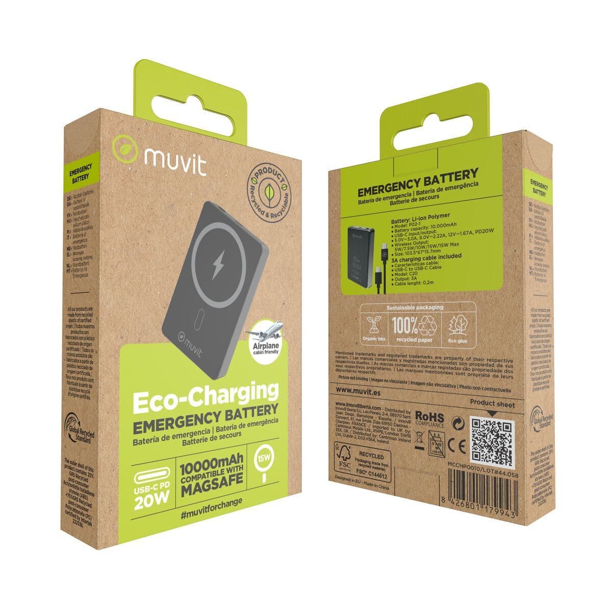 Powerbank Muvit for Change Nero Alluminio 10000 mAh - Image 7