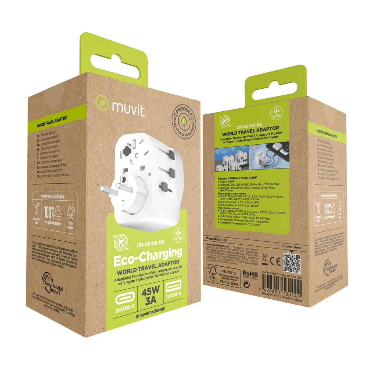 Ladrón de enchufe Muvit for Change Plástico 45 W - Image 4