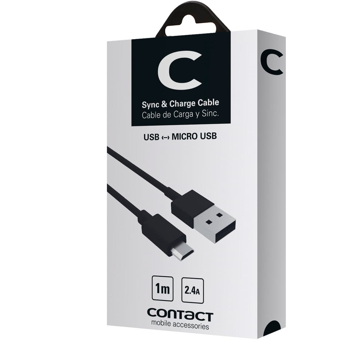 USB Cable to Micro USB Contact 1 m Black - Image 2
