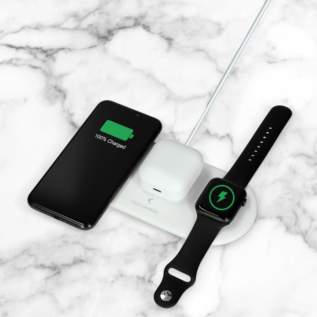 Cargador Inalámbrico KSIX Apple-compatible Blanco - Image 12