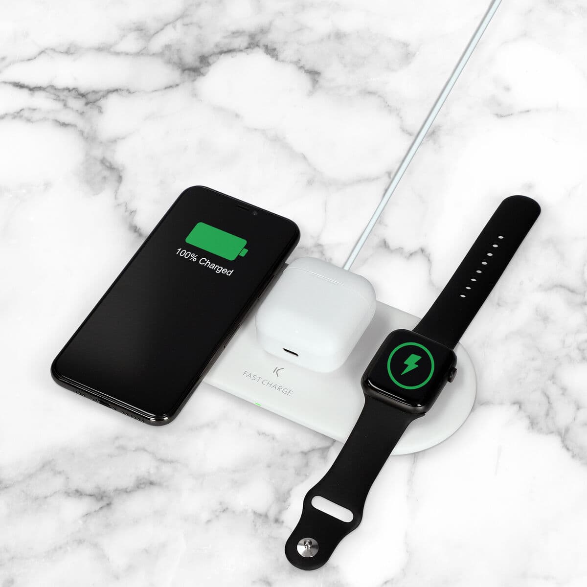 Cargador Inalámbrico KSIX Apple-compatible Blanco - Image 6