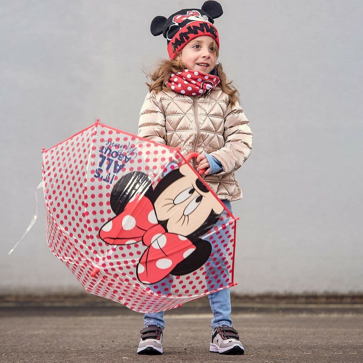 Ombrelli Minnie Mouse Rosso 100 % POE (Ø 71 cm) - Image 5