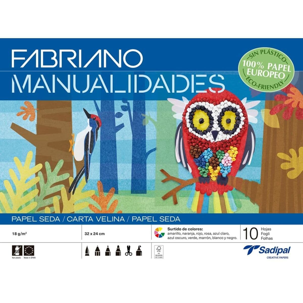 Seidenpapier Sadipal Bunt 32 x 24 cm 10 Blatt (10 Stück)