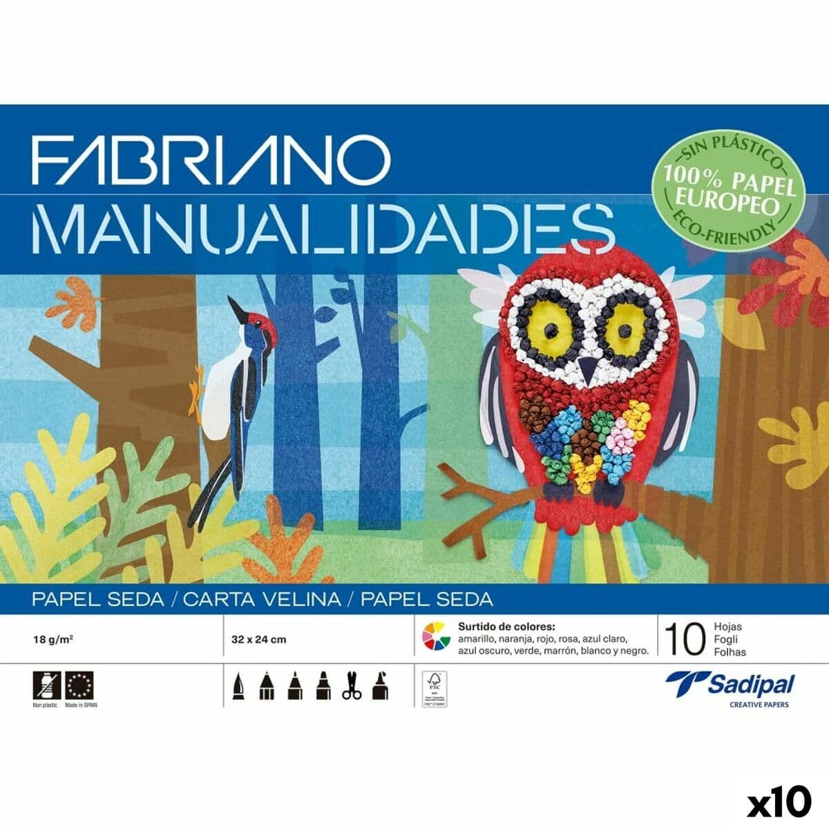 Seidenpapier Sadipal Bunt 32 x 24 cm 10 Blatt (10 Stück) - Image 2