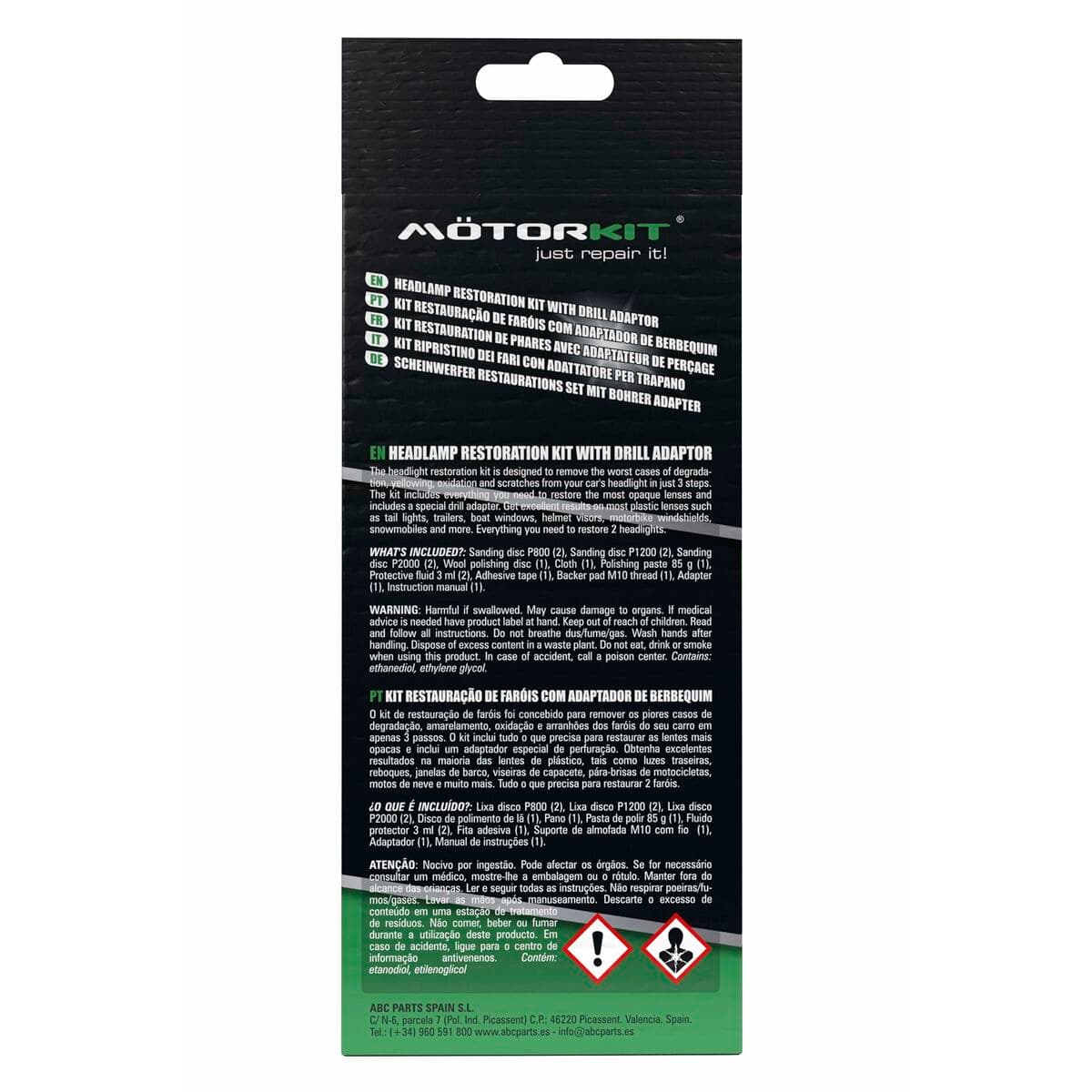 Obnavljač prednjih svjetala Motorkit MOT1005 bušilica - Image 12