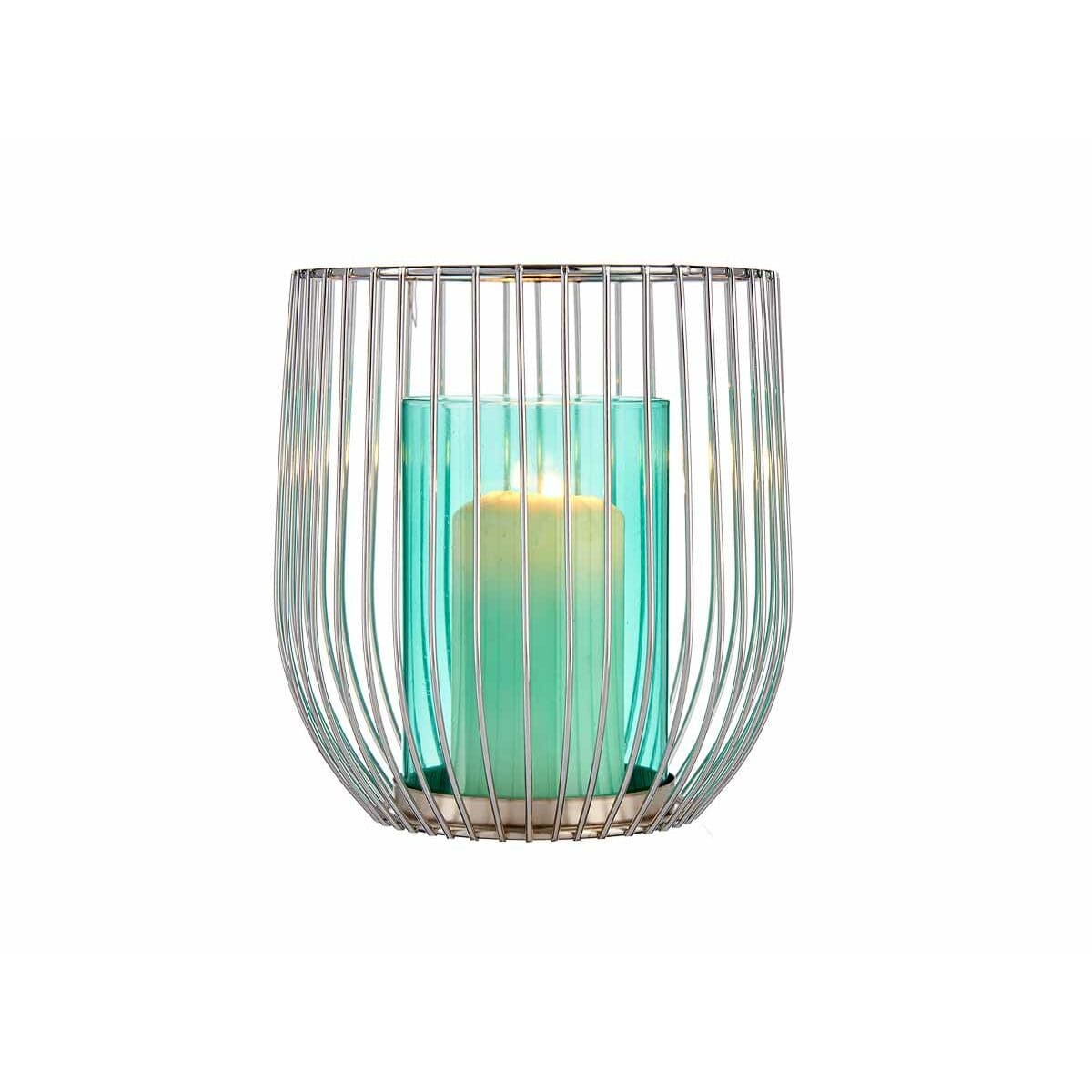 Svijećnjak Gift Decor Plava Srebrna Srebro Metal Staklo 15 x 17 x 15 cm kavez - Image 3