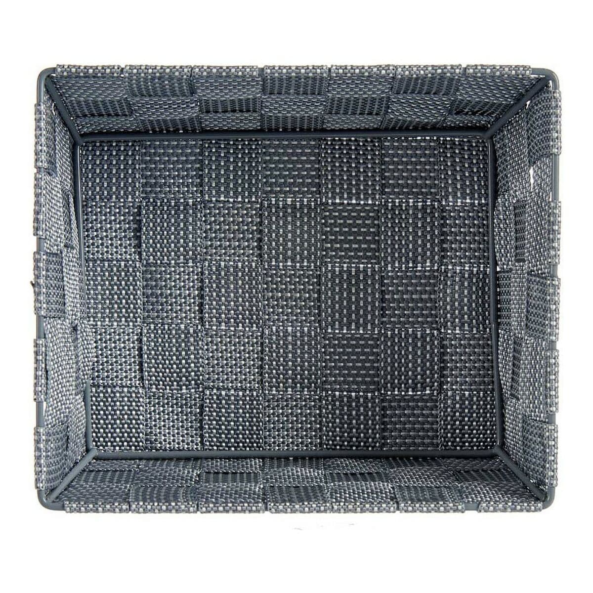 Mand Kipit Grijs Polyester Stof Vlechten 18 x 8 x 21 cm 21 x 8 x 18 cm - Image 3