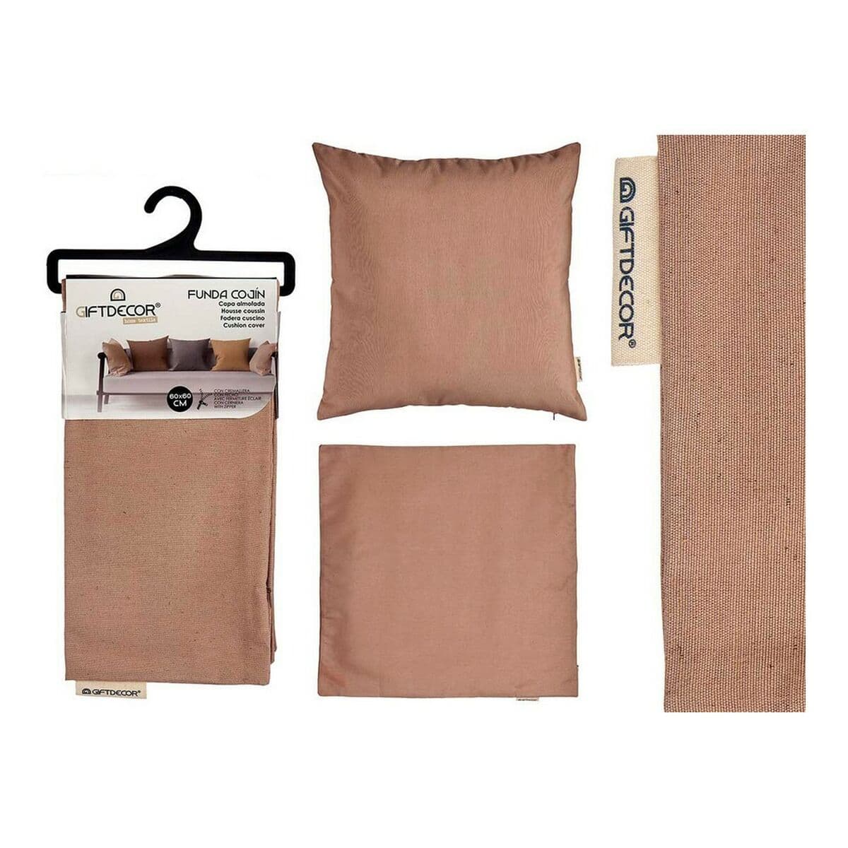 Funda de cojín Gift Decor Marrón 45 x 0,5 x 45 cm 60 x 0,5 x 60 cm - Image 3