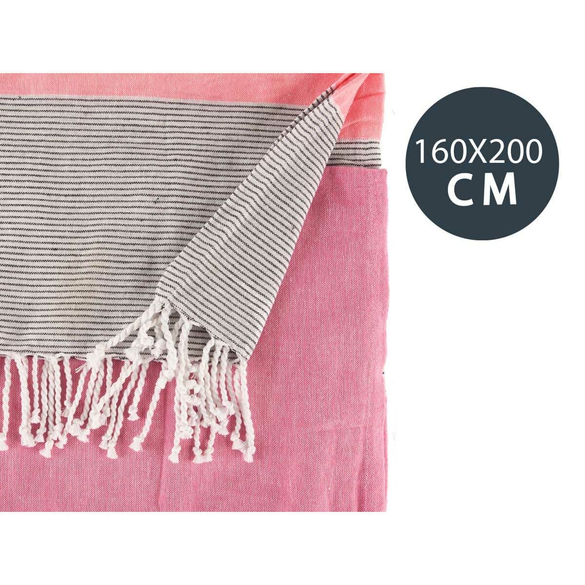 Foulard Multiusos Gift Decor Rosa 160 x 200 cm 40 x 9 x 8 cm Rayas - Image 3