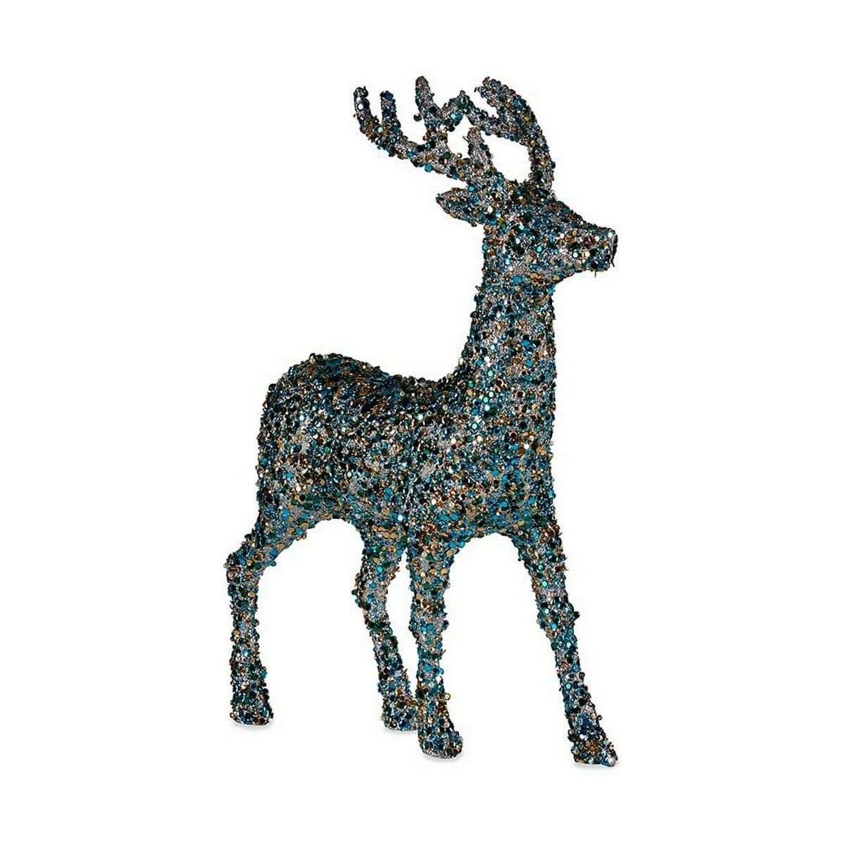 Weihnachts-Rentier Krist+ Blau Gold Rentier 15 x 45 x 30 cm