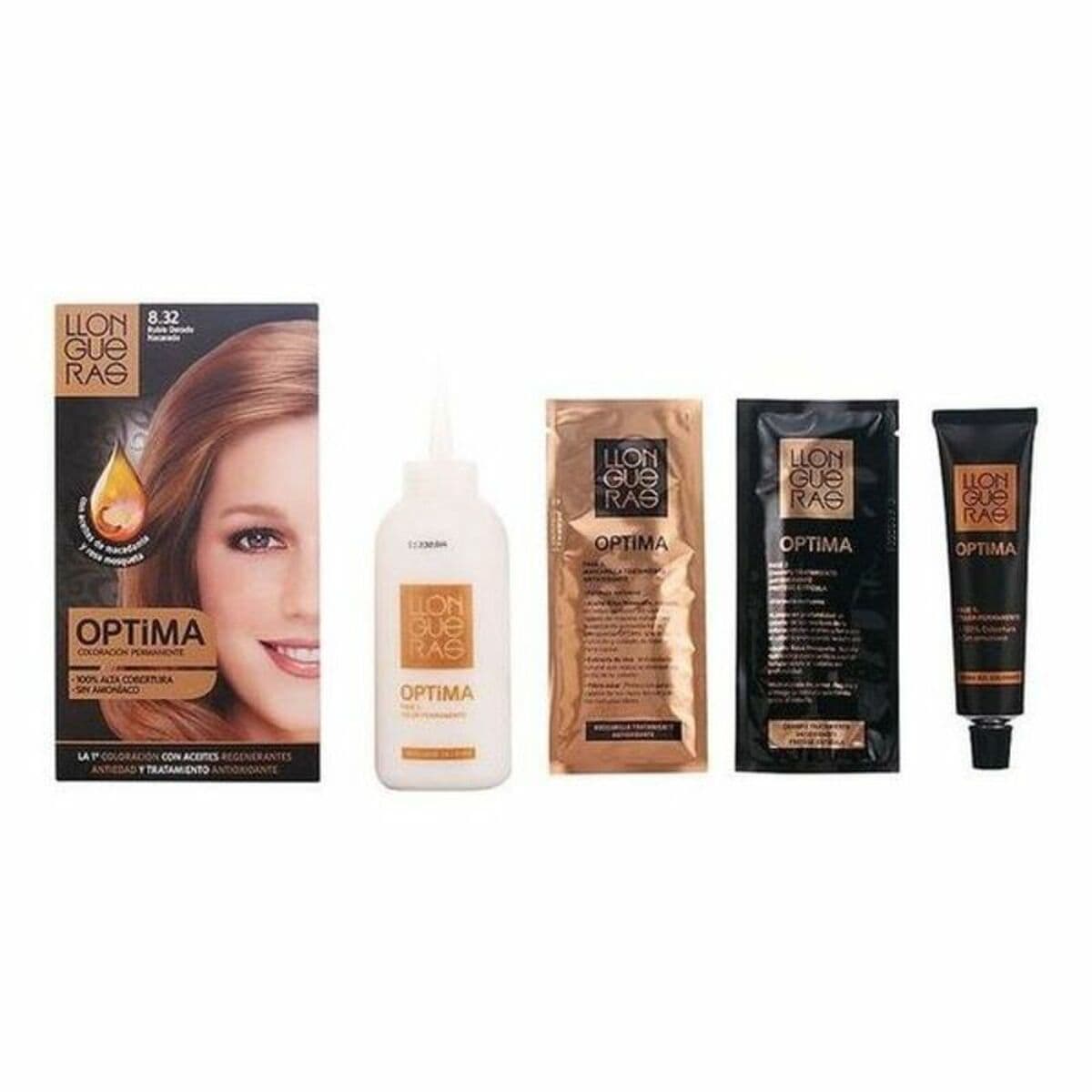 Krāsa bez Amonjaka Llongueras Optima Nº 8.32-Light Blond Natural (1 gb.)