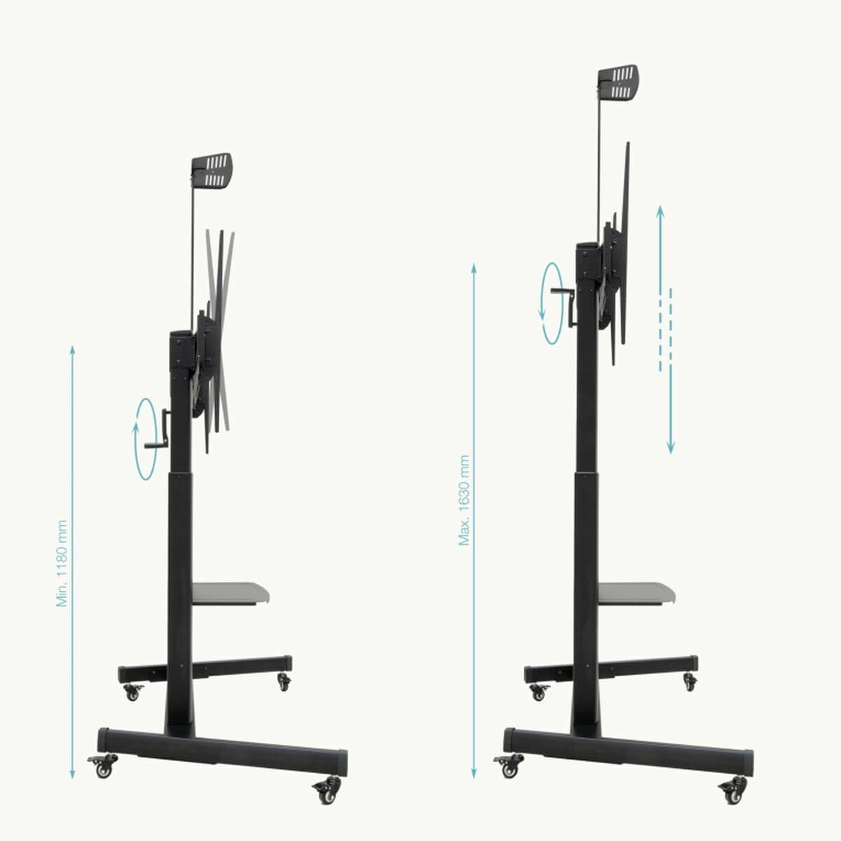 Soporte TV para suelo con ruedas TooQ FS20406HM-B 60" 100" 120 kg 130 Kg (Reacondicionado A) - Image 15
