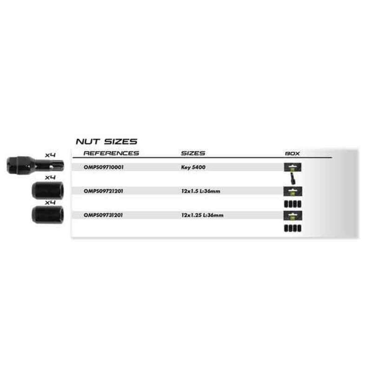 Mutter OMP OMPS09721201 M12 x 1,50 4 uds Svart - Image 2