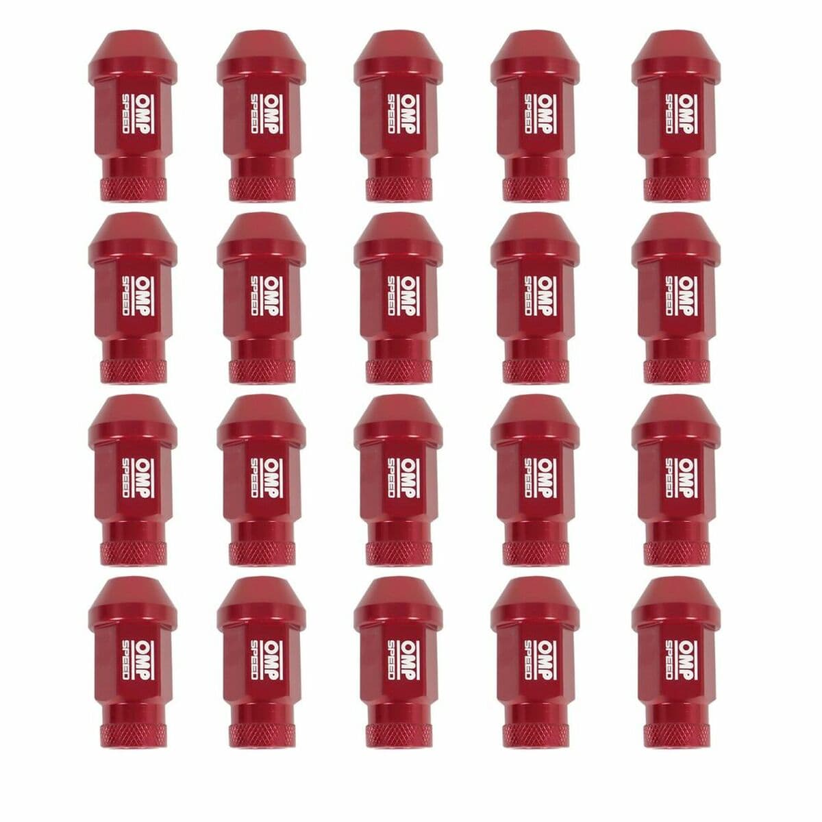 Set Tuercas OMP 7075 40 mm M14 x 1,50 20 uds Rojo - Image 3