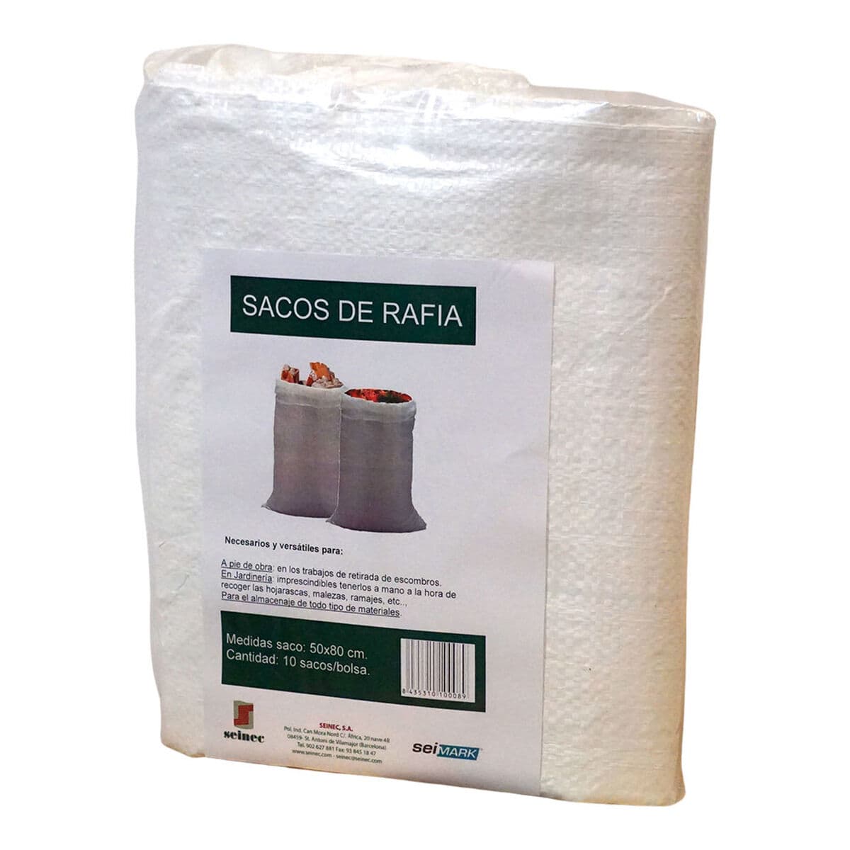 Saco de Escombros Seimark Blanco Rafia 50 x 80 cm (10 Unidades) - Image 2