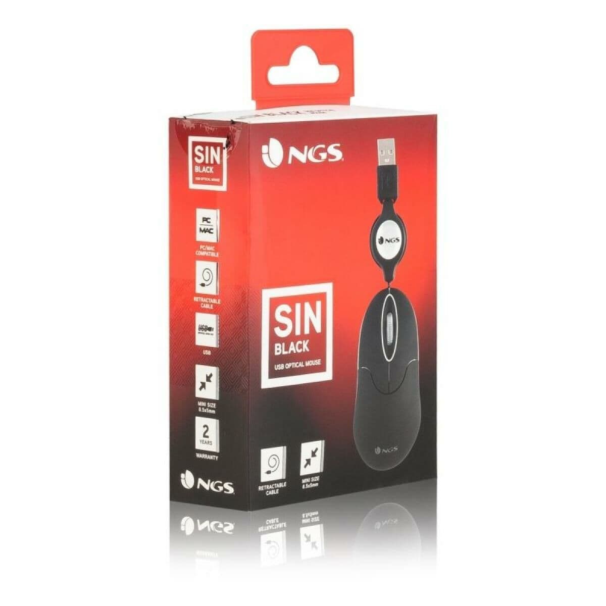 Souris Optique Rétractable NGS SINBLACK Noir