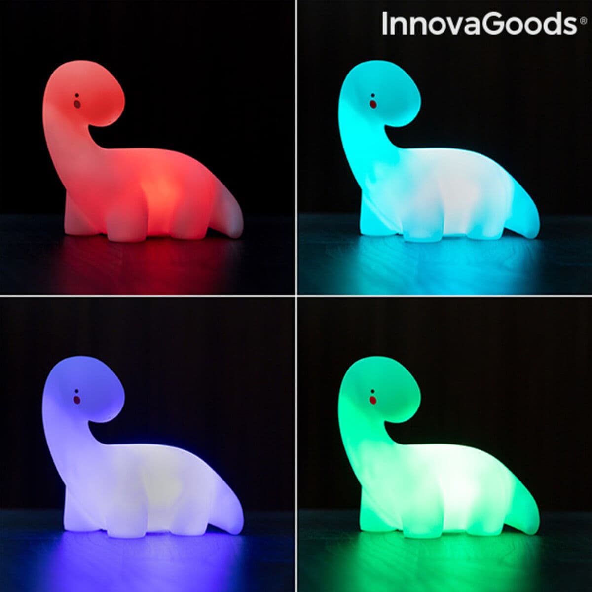 Flerfärgad dinosaurielampa med LED Lightosaurus InnovaGoods IG815318 Vit Vinyl (Renoverade B) - Image 4