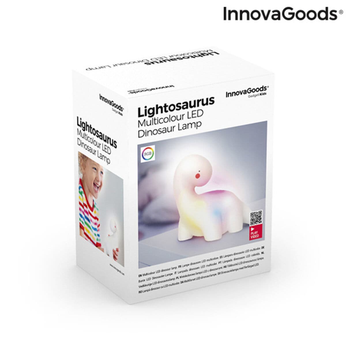 Flerfärgad dinosaurielampa med LED Lightosaurus InnovaGoods IG815318 Vit Vinyl (Renoverade B) - Image 5