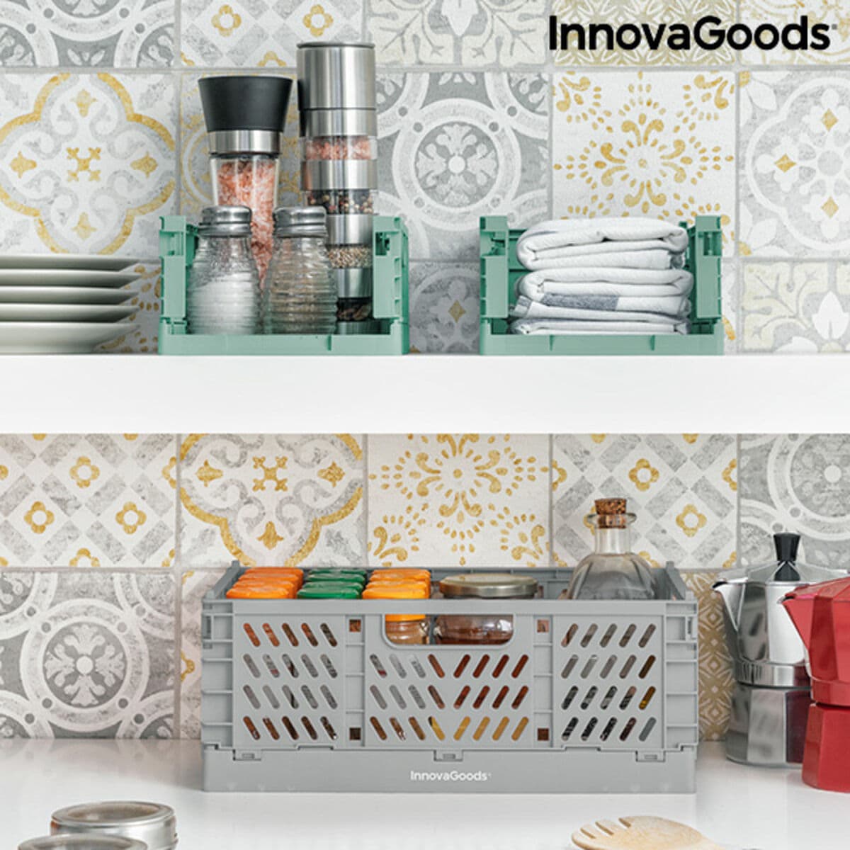 Zestaw 3 Składanych i Piętrowalnych Skrzyń Organizerów Boxtor InnovaGoods V0103244 Plastikowy 3 Części (Odnowione B) - Image 6