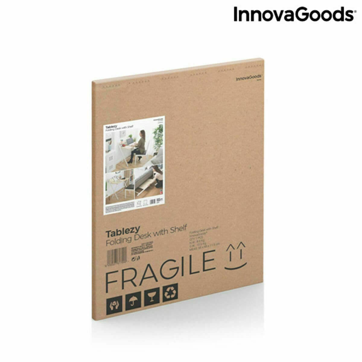 Klappbarer Schreibtisch mit Ablage InnovaGoods Tablezy Holz (Restauriert A) - Image 12